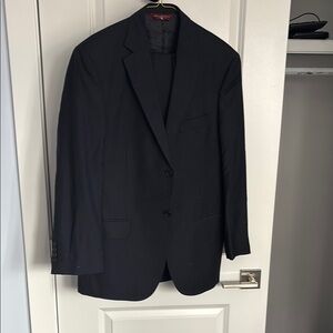 Classic Black with Blue Pinstripe Men's Suit
